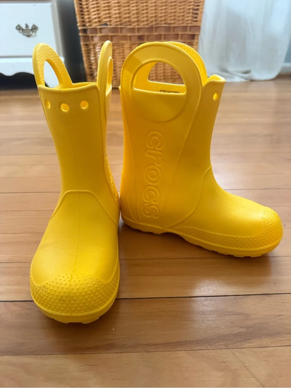 Little Kids Crocs Yellow Waterproof Rain Boots size 13